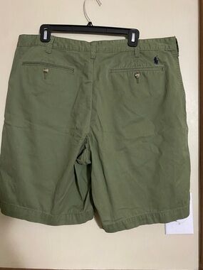 Ralph Lauren Olive Green Cotton Flat-Front Men’s Shorts